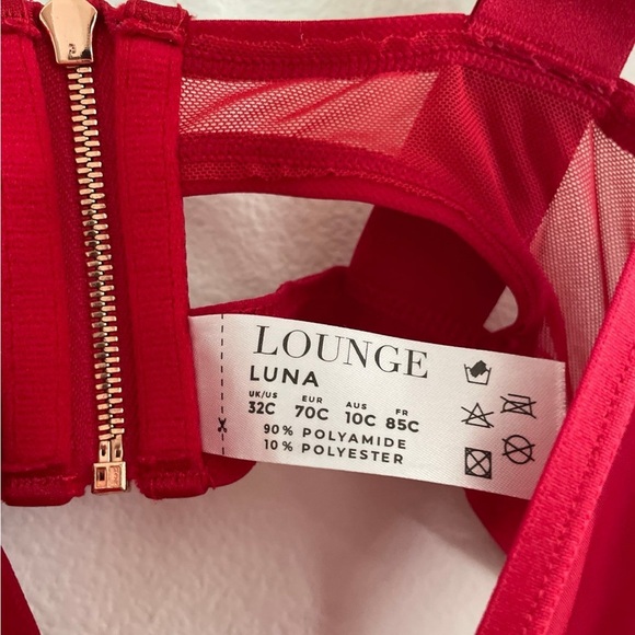 NWOT Lounge Luna Red Lingerie Set 32C and small - Picture 5 of 11